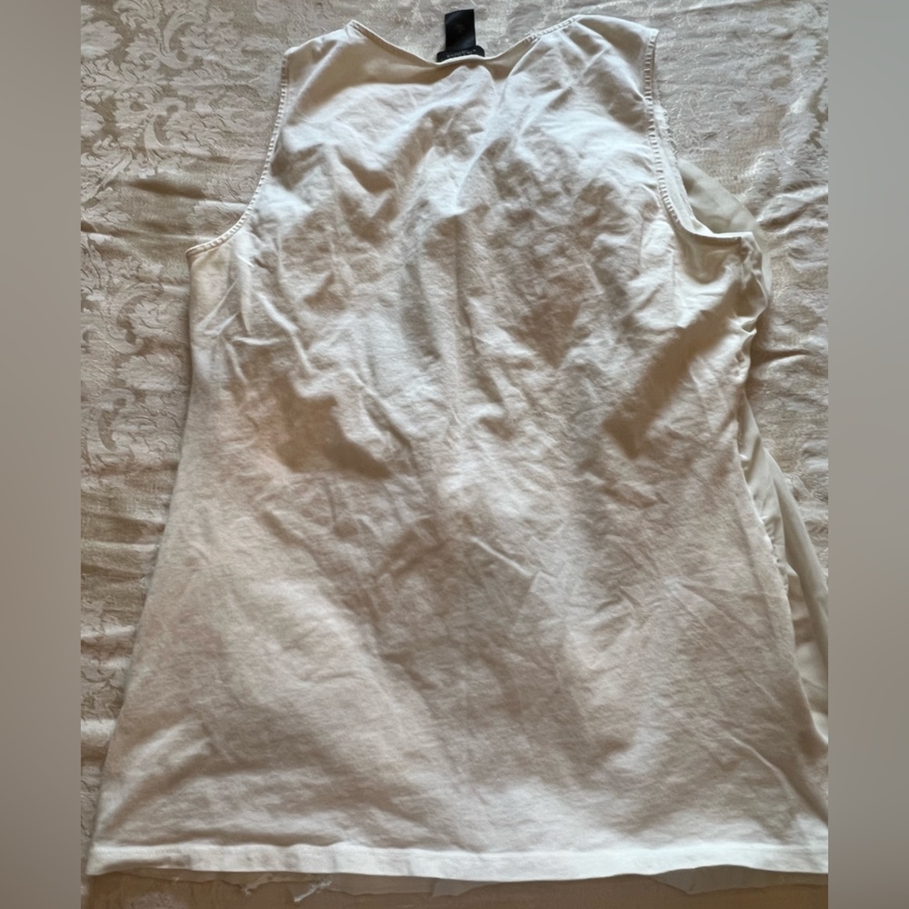 Ann Taylor Women’s Sleeveless Ruffle Top Cream off White - Picture 2 of 4